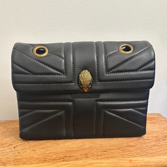 Kurt Geiger Handbags - Kurt Geiger London Medium Kensington Union Jack Black Leather Bag